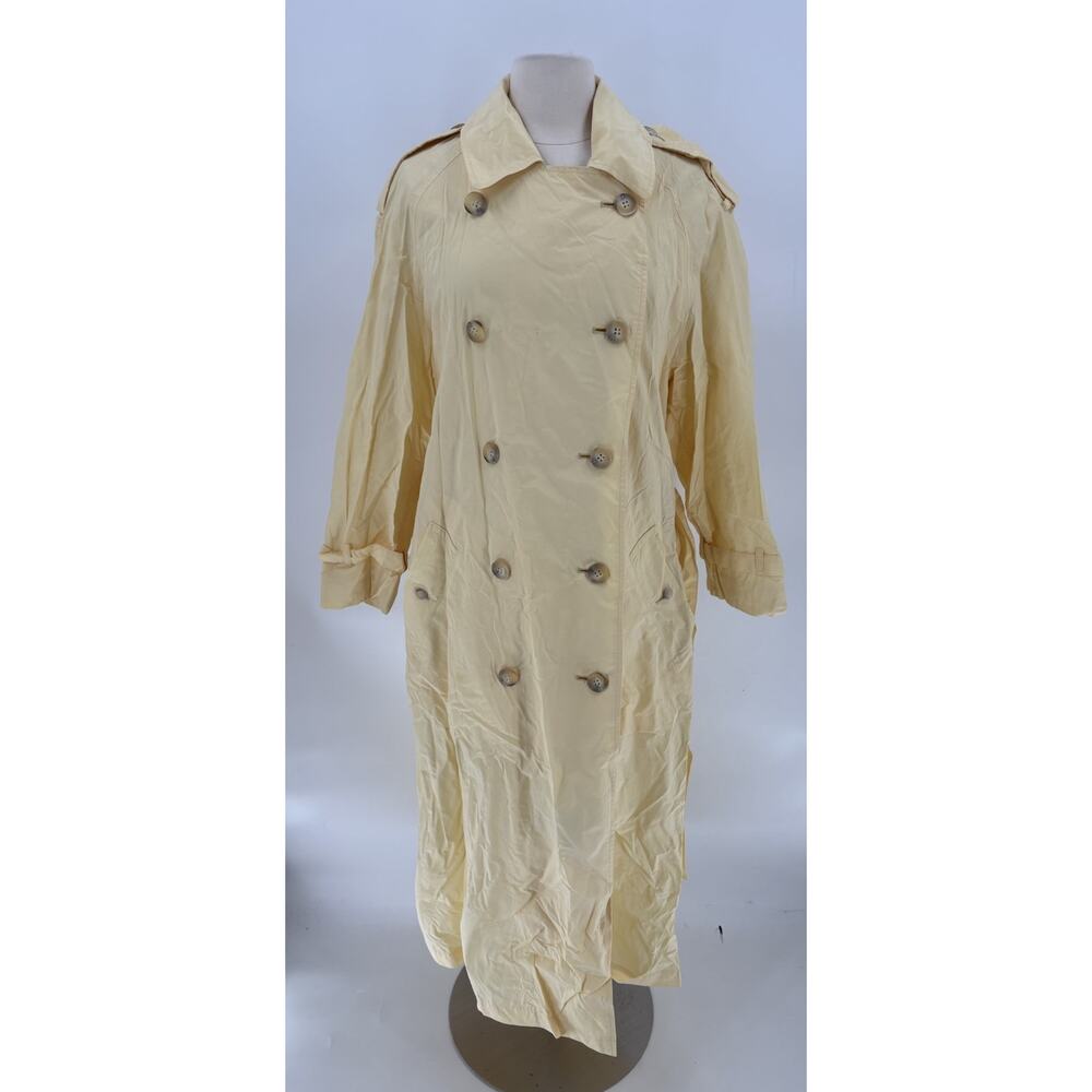 Vintage Burberry Prorsum Collection Trench Rain Coat Womens 8 Butter Yellow Belt - Picture 7 of 16